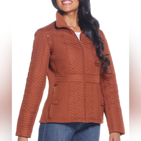 NWT Burnished Pecan QUILTED JACKET WITH SIDE STRETCH XL - Picture 3 of 11